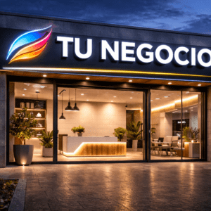 Rótulo luminoso para fachada de negocio